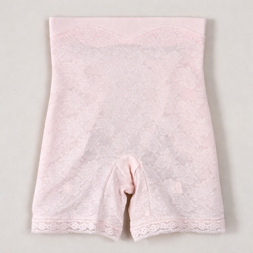 Vtg 70s Subtract Women's 30 L Pink Floral Lace Tummy Control Brief Shorts ILGWU